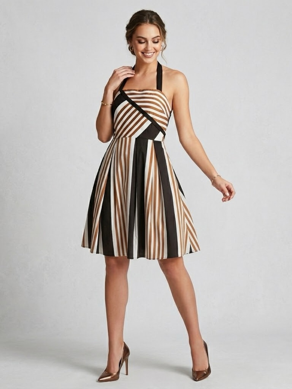 Anthropologie Moulinette Soeurs "Edges // Angles" Halter Dress